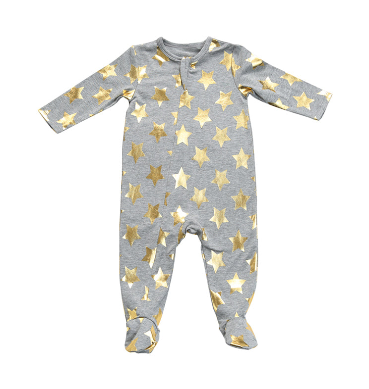 Egg Gold Star Footie Romper