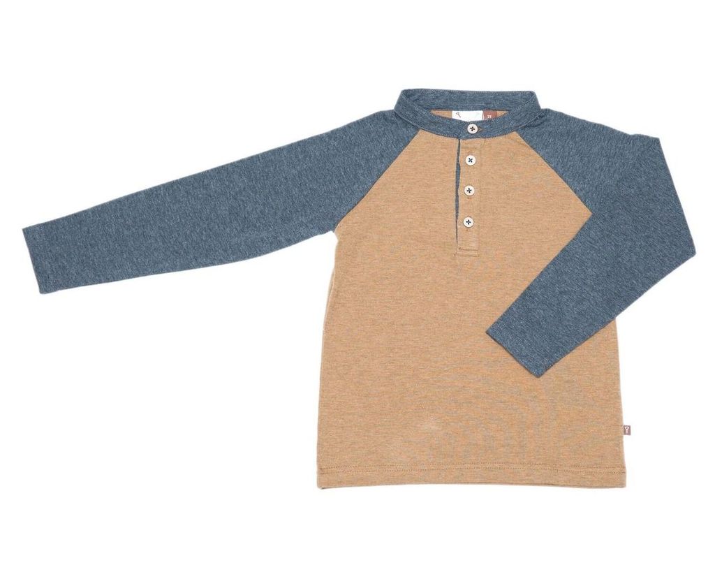 Fore! Axel & Hudson Brown Heathered Raglan Henley