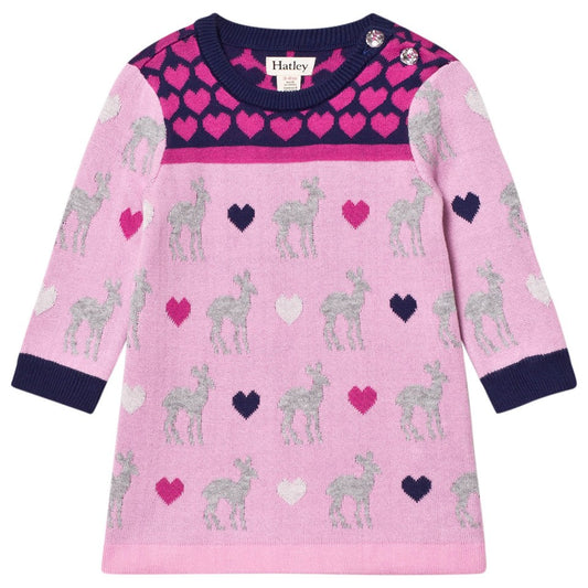 Hatley Deer Hearts Mini Sweater Dress