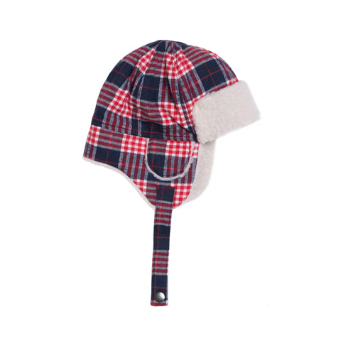 Kapital K Navy Flannel Trapper Hat