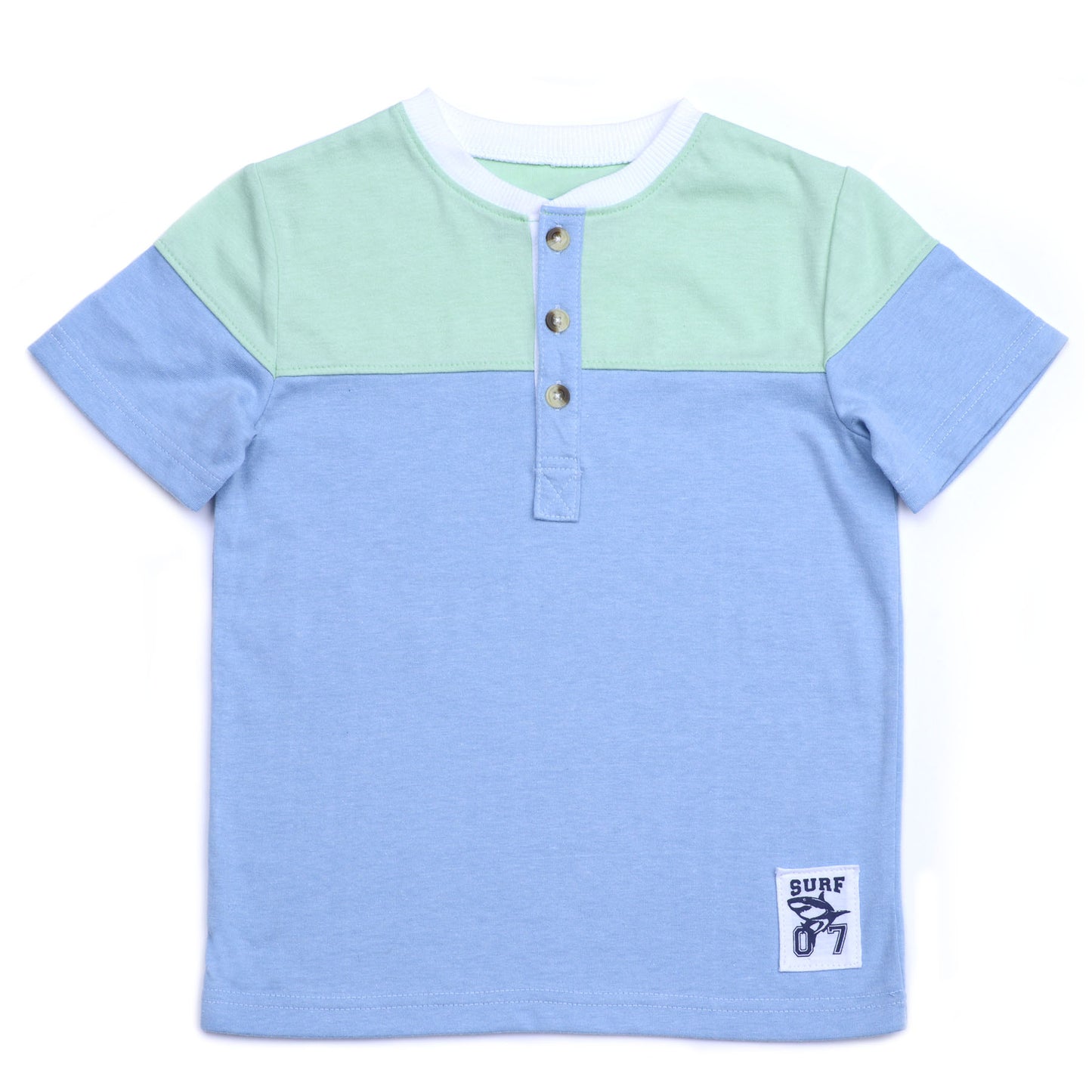 Kapital K Blue Powder Jersey Henley Tee