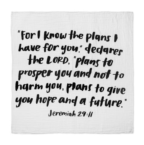 Modern Burlap Jeremiah 29:11 Swaddle