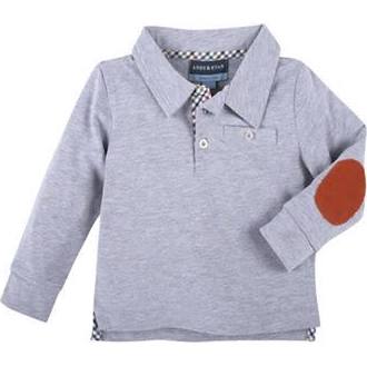 Andy & Evan Grey Elbow Patch Polo
